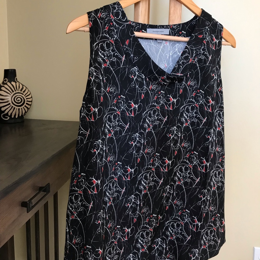 Stretch silk drape neck shell